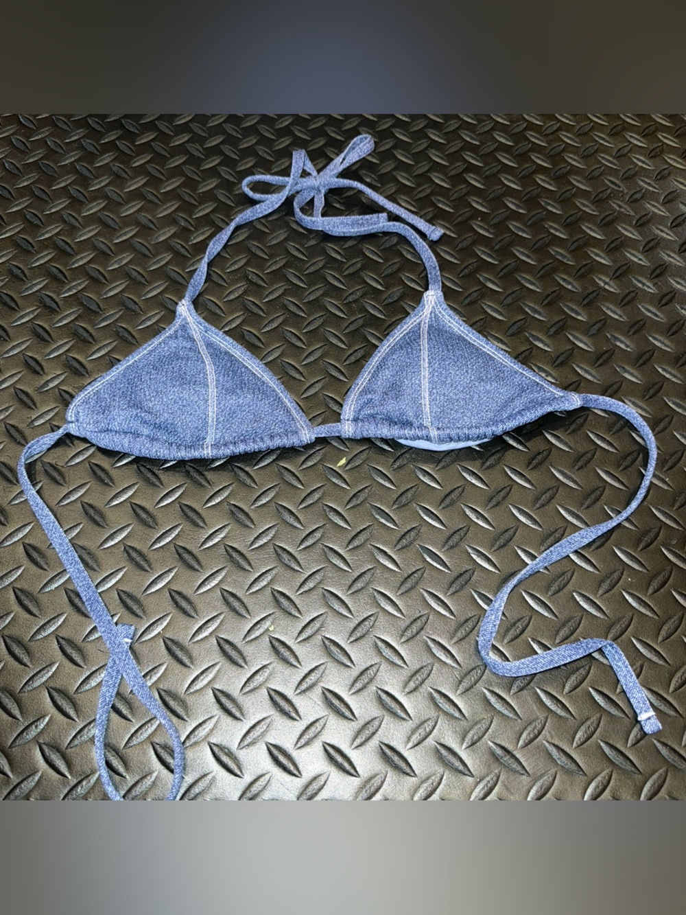 Amazon Blue Triangle Bikini Top